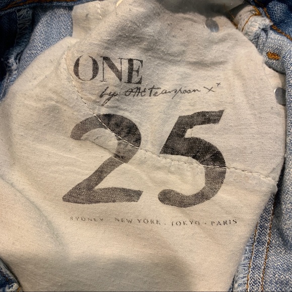 One Teaspoon 2020 Jean Mini Skirt High Waist Distressed Hendrix Blue 25 - Picture 9 of 10